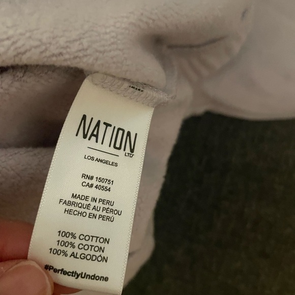 Nation LTD Daryl Violet long sleeve fleece puff shoulder sweatshirt - Picture 8 of 10